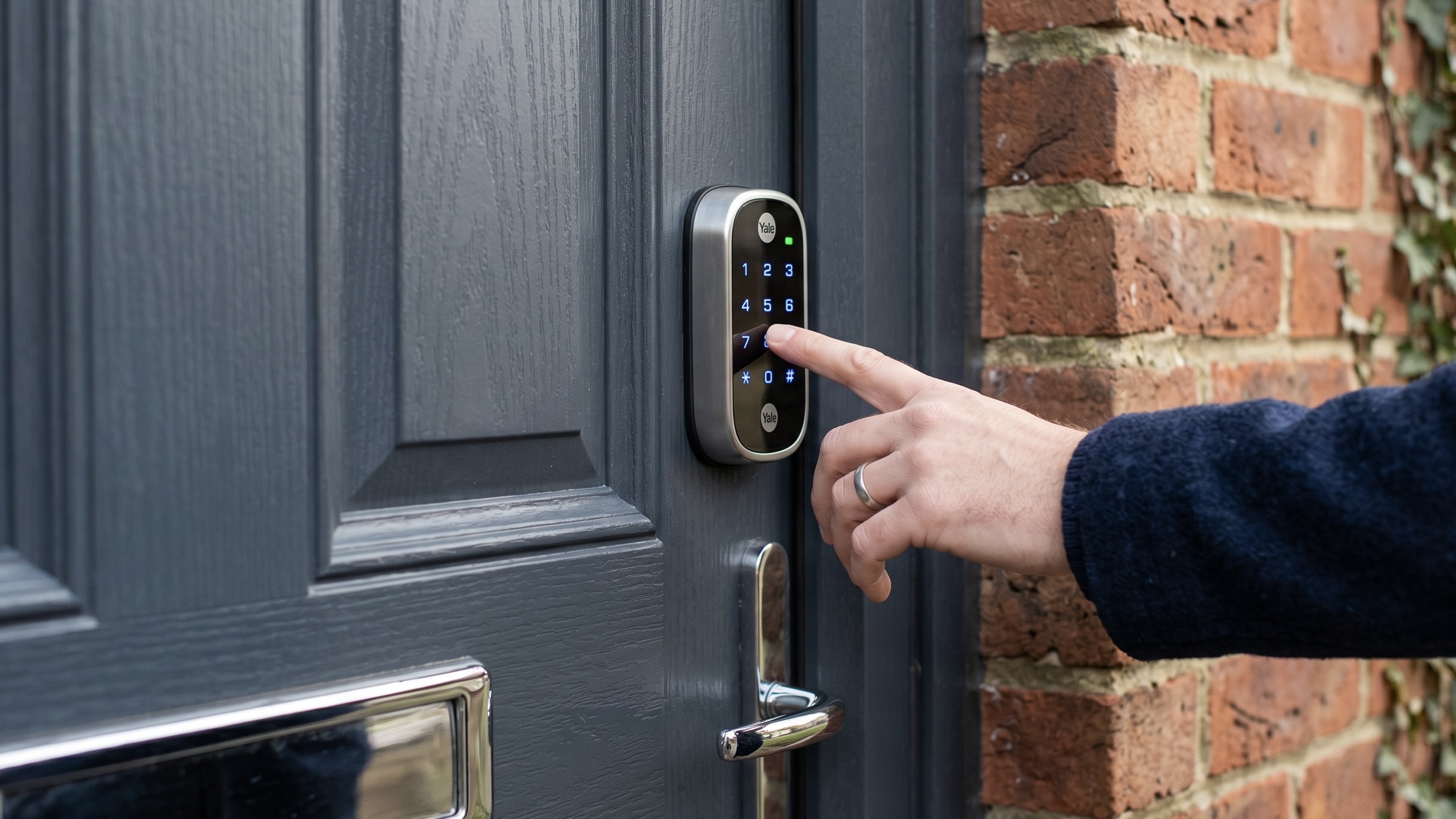 Smart lock installed on a UK residential front door